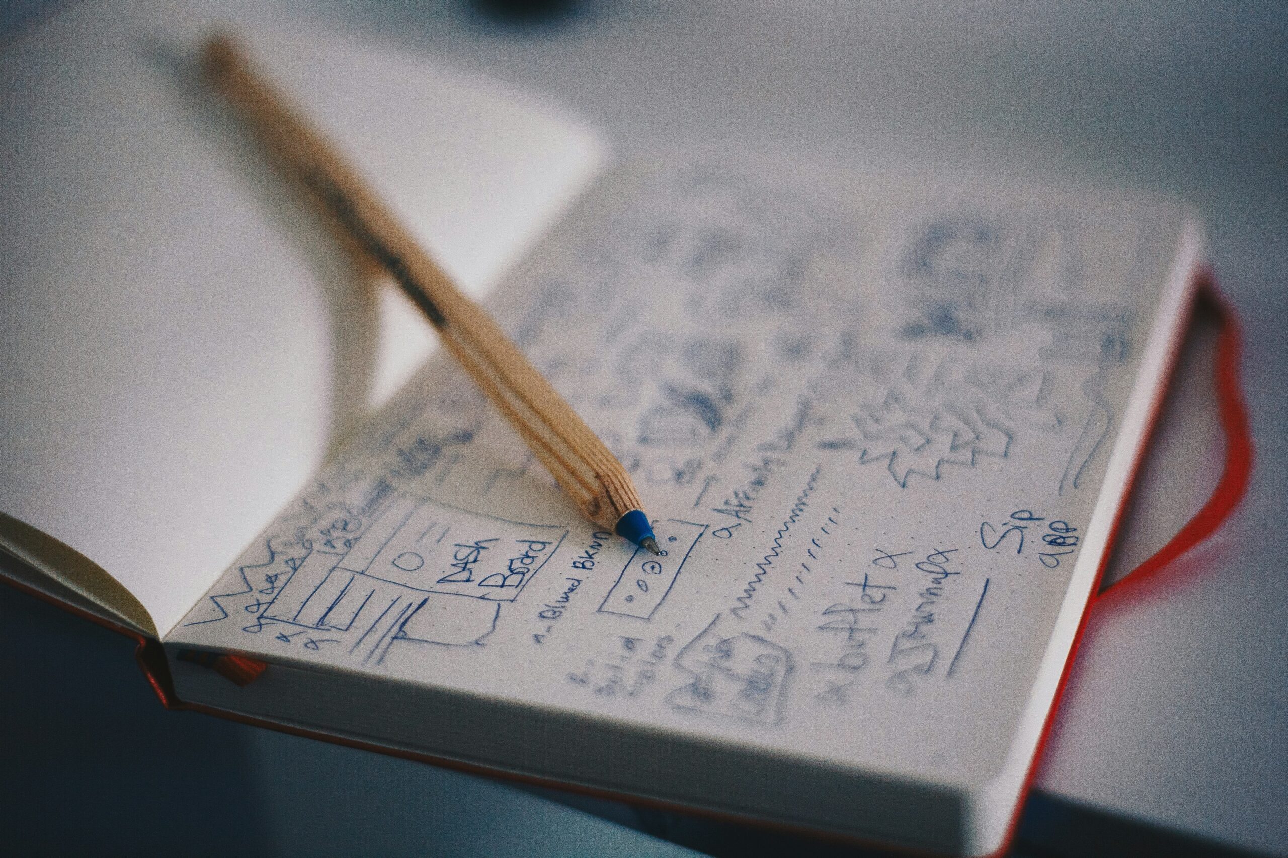Image of a cluttered notebook representing how AI can take an unstructured input and turn it into something. This is an example of practical AI.